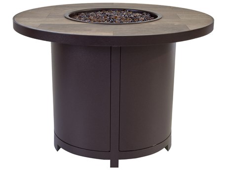 OW Lee Casual Fireside Capri 36 Round Chat Height Capri Iron Fire Pit