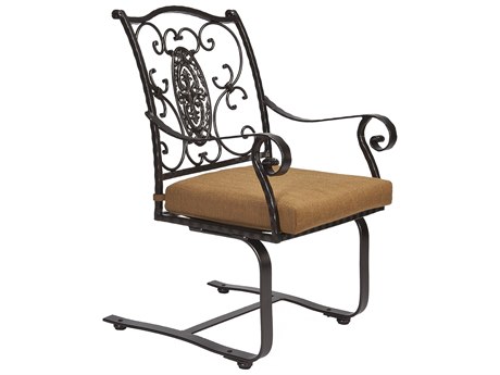 OW Lee San Cristobal Wrought Iron Spring Base Dining Arm Chair