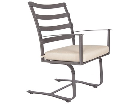 OW Lee Ridgewood Wrought Iron Spring Base Dining Arm Chair