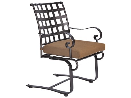 OW Lee Classico-Wide Arms Wrought Iron Spring Base Dining Chair