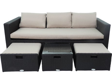 Patio Heaven Ethereal Birmingham Wicker Modular 4Signature - PalisadesPiece Sofa Set