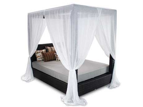 Patio Heaven Signature - Palisades Wicker Queen Canopy Bed