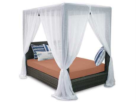Patio Heaven Signature - Palisades Wicker Queen Canopy Bed