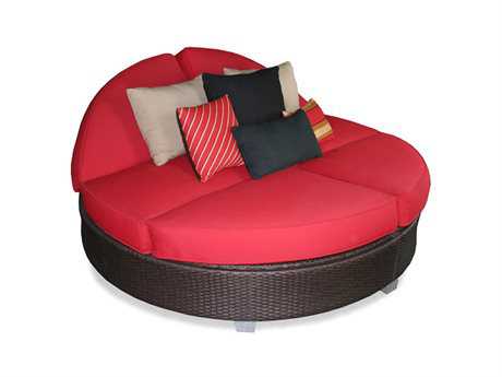 Patio Heaven Signature - Palisades Wicker Round Lounge Bed