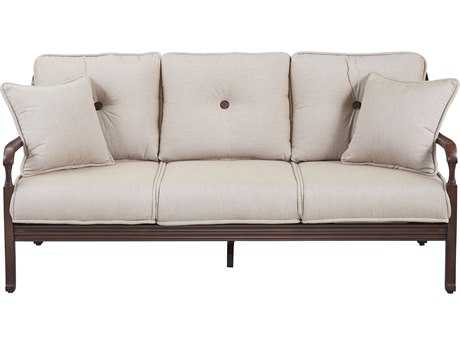 Paula Deen Outdoor River House Aluminum Sofa with Two Throw Pillows