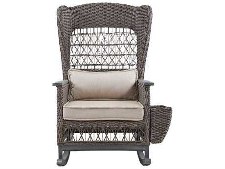 Paula Deen Outdoor Dogwood Wicker Rocker Chair with Lumbar Pillow