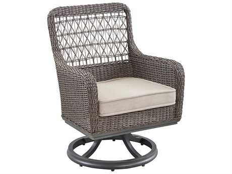 Paula Deen Outdoor Dogwood Wicker Swivel Dining Chair