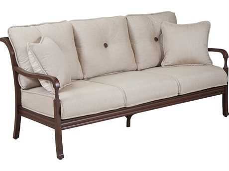 Paula Deen Outdoor River House Aluminum Sofa with Two Throw Pillows