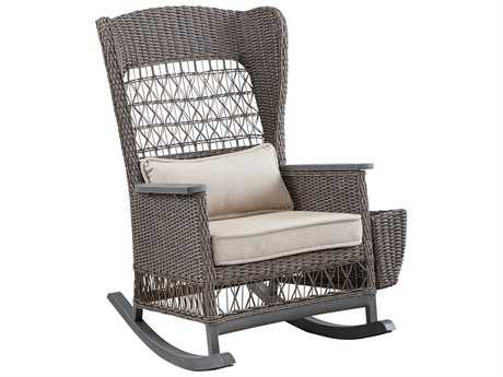Paula Deen Outdoor Dogwood Wicker Rocker Chair with Lumbar Pillow