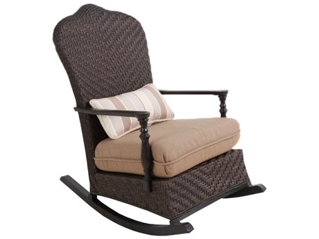 Paula Deen Outdoor Bungalow Tobacco Wicker Rocker Chair in Sailcloth Sisal Fabric