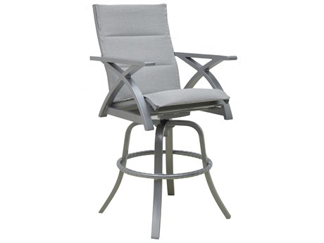 Castelle Ventura Sling Cast Aluminum High Back Swivel Bar Stool