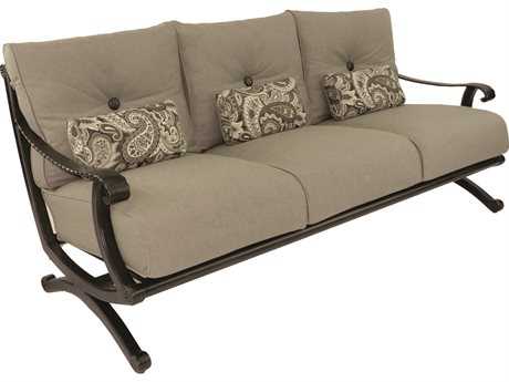 Castelle Telluride Deep Seating Cast Aluminum Sofa with Three Kidney Pillows