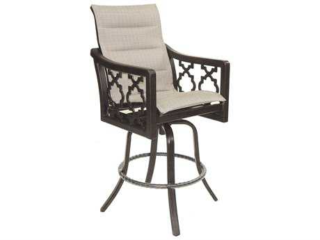 Castelle Belle Epoque Sling Cast Auminum High Back Swivel Bar Stool