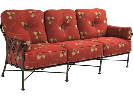 Castelle Veranda Deep Seating Cast Aluminum Sofa with Two Bolster Pillows
