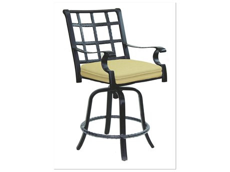 Castelle Monterey Cast Aluminum Swivel Counter Stool with Loose Seat Cushion