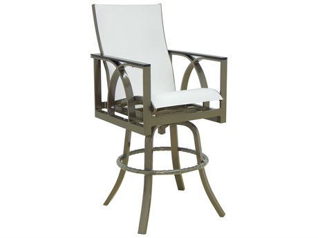 Castelle Hermosa Sling Cast Aluminum High Back Swivel Bar Stool