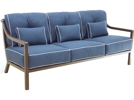 Castelle Legend Deep Seating Aluminum Cushion Sofa with Three Pillows