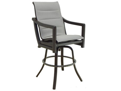 Castelle Legend Sling Aluminum High Back Swivel Bar Stool