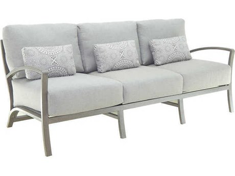 Castelle Napoli Deep Seating Cast Aluminum Cushion Sofa with Three Pillows
