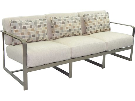 Castelle Solstice Deep Seating Aluminum Sofa with Three Pillows