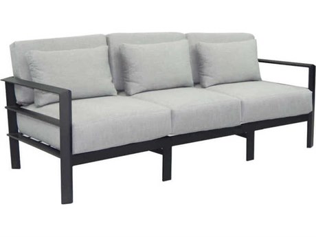 Castelle Vertice City Deep Seating Aluminum Sofa with Three Pillows