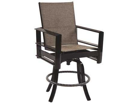 Castelle Vertice City Sling Aluminum High Back Swivel Bar Stool