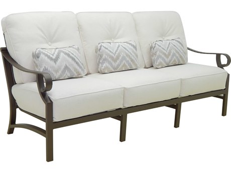 Castelle Sonesta Deep Seating Cast Aluminum Cushion Sofa with Three Pillows