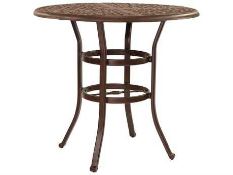 Castelle Sienna Cast Aluminum 42 Round Bar Height Table Ready to Assemble
