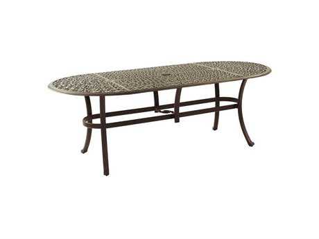 Castelle Sienna Cast Aluminum 84 x 42 Oval Dining Table Ready To Assemble