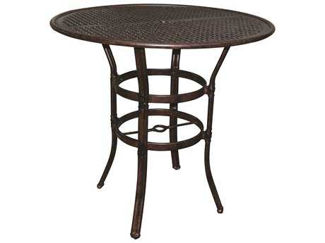 Castelle Meridian Cast Aluminum 42 Round Bar Height Table Ready to Assemble