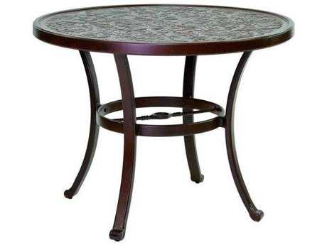 Castelle Vintage Cast Aluminum 32 - 34 Round Bistro Table Ready to Assemble