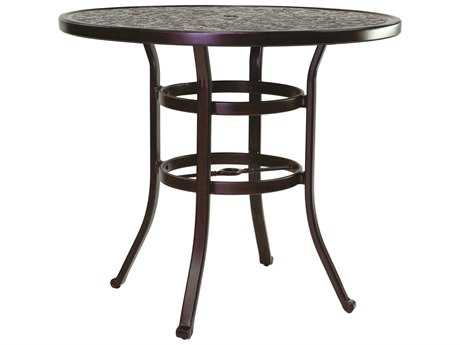 Castelle Vintage Cast Aluminum 42 - 48 Round Counter Height Table Ready to Assemble