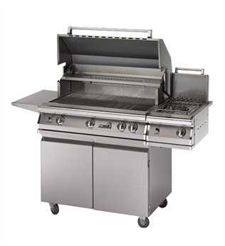 PGS Grills Legacy Pacifica Gourmet 39'' On-Cart Propane BBQ Grill with Rear/Side Burner and Rotisserie