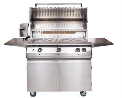 PGS Grills Legacy Pacifica Gourmet 39'' On-Cart Propane BBQ Grill with Rear Burner and Rotisserie