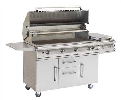 PGS Grills Legacy Big Sur Gourmet 51'' On-Cart Natural Gas BBQ Grill with Rear Burner and Rotisserie