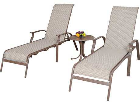 Panama Jack Island Breeze Aluminum Three Piece Sling Chaise Lounge Set