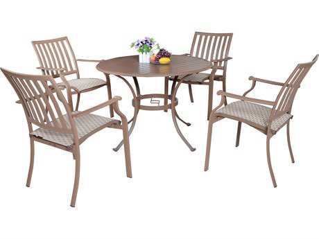 Panama Jack Island Breeze Aluminum Five Piece Slatted Dining Set