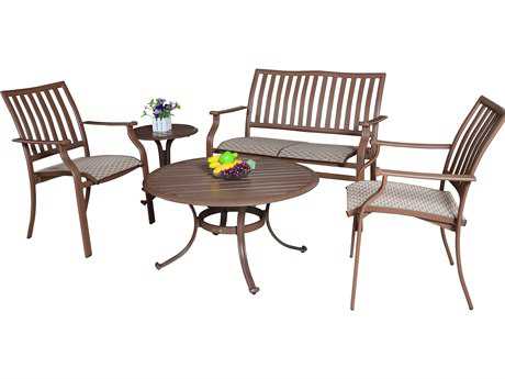 Panama Jack Island Breeze Aluminum Five Piece Sling Seating Set