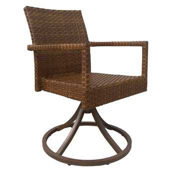 Panama Jack St. Barth's Wicker Swivel Dining Arm Chair (Set of 2)
