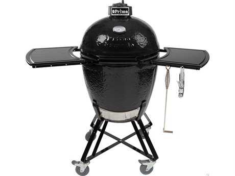 Primo Kamado Ceramic All-In-One (Heavy Duty Stand FDA Approved Side Shelves Ash Tool and Grate Lifter)