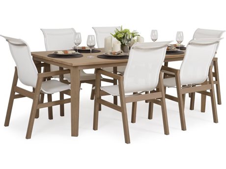 Palm Springs Rattan 5200 Series Teak Dining Set