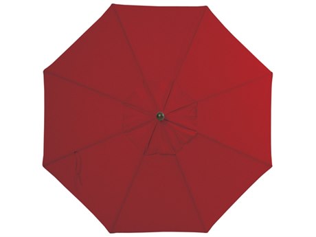Palm Springs Rattan Aluminum 9 Market Umbrella Push Button Tilt Really Red Olefin Venetian Gold