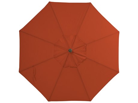 Palm Springs Rattan Aluminum 9 Market Umbrella Push Button Tilt Burnt Orange Polyester Venetian Gold