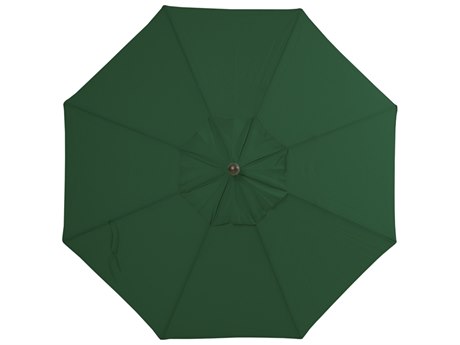 Palm Springs Rattan Aluminum 9 Market Umbrella Push Button Tilt Forest Green Polyester Venetian