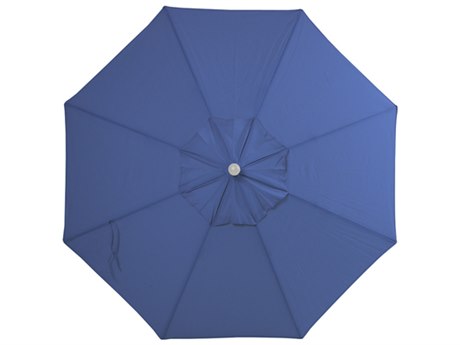 Palm Springs Rattan Aluminum 9 Market Umbrella - Push Button Tilt Blue Sky Olefin White
