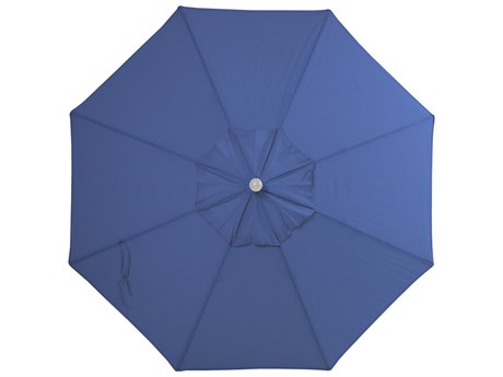 Palm Springs Rattan Aluminum 9 Market Umbrella Push Button Tilt Sky Polyester White