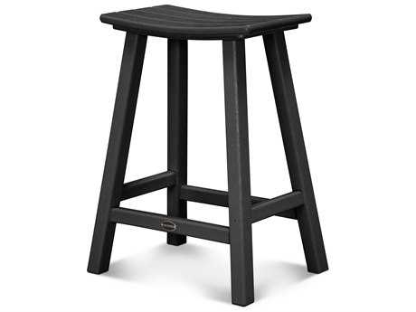 POLYWOOD® Contempo Recycled Plastic 24'' Saddle Bar Stool