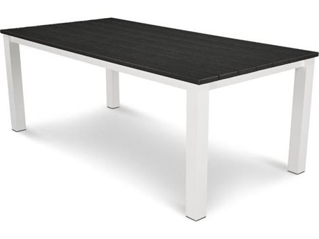 POLYWOOD® Harvest Recycled Plastic 78 x 39 Rectangular Dining Table with Umbrella Hole