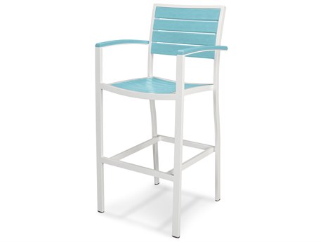 POLYWOOD® Euro Recycled Plastic Aluminum Arm Bar Stool