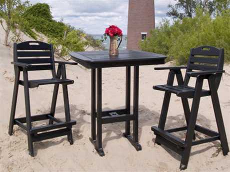 POLYWOOD® Nautical Recycled Plastic Bar Dining Set